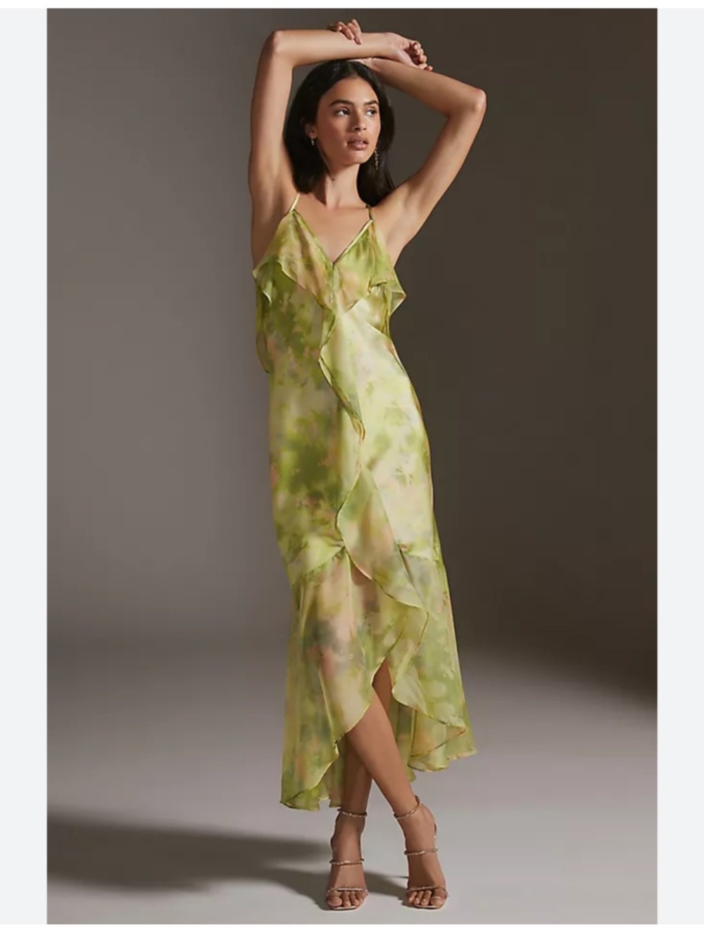 Misa Los Angeles Aina Dress Chartreuse Abstract L